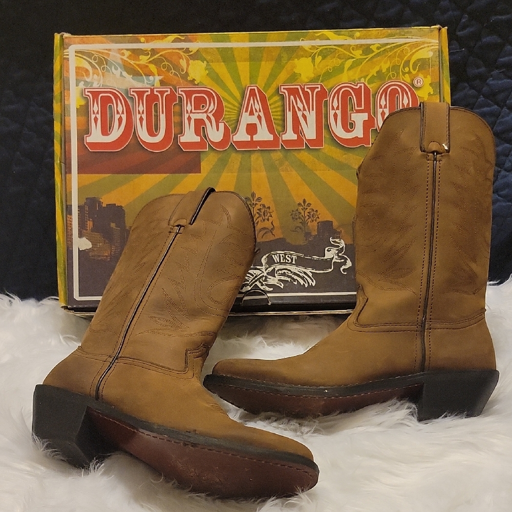 Durango Tan Leather Cowboy Boots